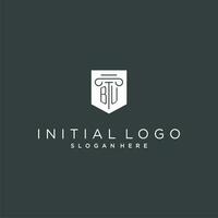 bu monogramme avec pilier et bouclier logo conception, luxe et élégant logo pour légal raffermir vecteur