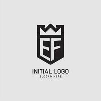 initiale ef logo bouclier forme, Créatif esport logo conception vecteur