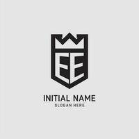 initiale ee logo bouclier forme, Créatif esport logo conception vecteur