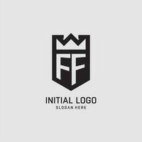 initiale ff logo bouclier forme, Créatif esport logo conception vecteur