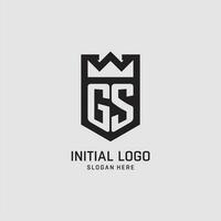 initiale gs logo bouclier forme, Créatif esport logo conception vecteur