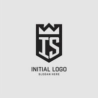 initiale est logo bouclier forme, Créatif esport logo conception vecteur