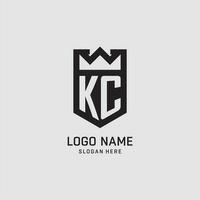 initiale kc logo bouclier forme, Créatif esport logo conception vecteur