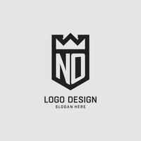 initiale non logo bouclier forme, Créatif esport logo conception vecteur