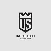 initiale nous logo bouclier forme, Créatif esport logo conception vecteur