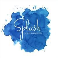 Fond bleu moderne splash aquarelle douce vecteur