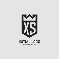 initiale xs logo bouclier forme, Créatif esport logo conception vecteur