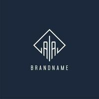 aa initiale logo avec luxe rectangle style conception vecteur