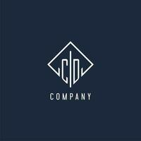 CD initiale logo avec luxe rectangle style conception vecteur