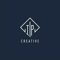 ip initiale logo avec luxe rectangle style conception vecteur