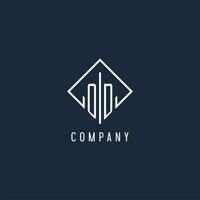 od initiale logo avec luxe rectangle style conception vecteur