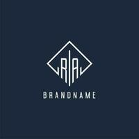 ra initiale logo avec luxe rectangle style conception vecteur