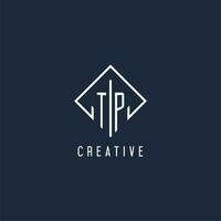 tp initiale logo avec luxe rectangle style conception vecteur