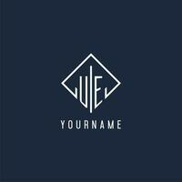 ue initiale logo avec luxe rectangle style conception vecteur