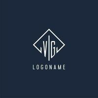 vg initiale logo avec luxe rectangle style conception vecteur