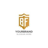 monogramme bf logo avec bouclier géométrique forme, élégant luxe initiale logo conception vecteur