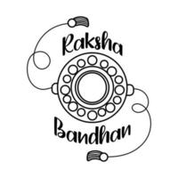 style de ligne accessoire de bracelet de fleur heureux raksha bandhan vecteur