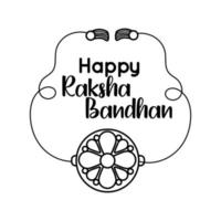 style de ligne accessoire de bracelet de fleur heureux raksha bandhan vecteur
