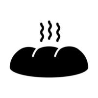 icône de style silhouette délicieux pain chaud vecteur