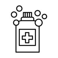 icône de style de ligne de médicaments flacon de médicament vecteur