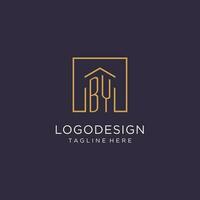 par initiale carré logo conception, moderne et luxe réel biens logo style vecteur