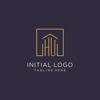 hein initiale carré logo conception, moderne et luxe réel biens logo style vecteur