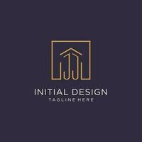 jj initiale carré logo conception, moderne et luxe réel biens logo style vecteur