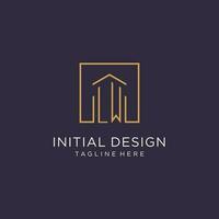 lw initiale carré logo conception, moderne et luxe réel biens logo style vecteur