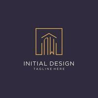 nouveau initiale carré logo conception, moderne et luxe réel biens logo style vecteur