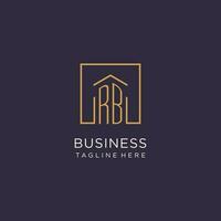 rb initiale carré logo conception, moderne et luxe réel biens logo style vecteur