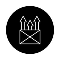 courrier d'enveloppe envoyer avec des flèches vers le haut de style de ligne vecteur