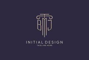 bj logo initiale pilier conception avec luxe moderne style meilleur conception pour légal raffermir vecteur
