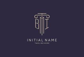 bi logo initiale pilier conception avec luxe moderne style meilleur conception pour légal raffermir vecteur