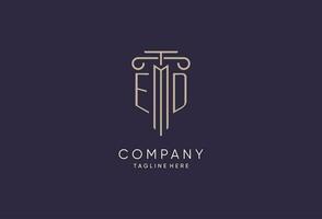 ed logo initiale pilier conception avec luxe moderne style meilleur conception pour légal raffermir vecteur