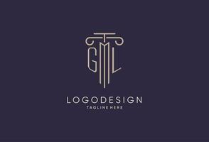 gl logo initiale pilier conception avec luxe moderne style meilleur conception pour légal raffermir vecteur