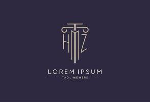 hz logo initiale pilier conception avec luxe moderne style meilleur conception pour légal raffermir vecteur