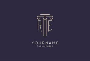 ré logo initiale pilier conception avec luxe moderne style meilleur conception pour légal raffermir vecteur