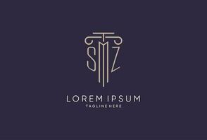 sz logo initiale pilier conception avec luxe moderne style meilleur conception pour légal raffermir vecteur