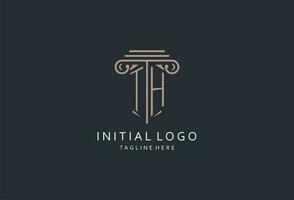 e monogramme logo avec pilier forme icône, luxe et élégant conception logo pour loi raffermir initiale style logo vecteur