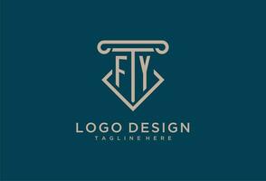 fy initiale avec pilier icône conception, nettoyer et moderne avocat, légal raffermir logo vecteur