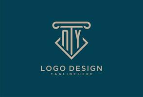 New York initiale avec pilier icône conception, nettoyer et moderne avocat, légal raffermir logo vecteur