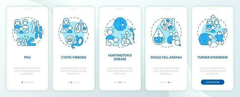 héréditaire maladies bleu l'intégration mobile app filtrer. procédure pas à pas 5 pas modifiable graphique instructions avec linéaire concepts. interface utilisateur, ux, gui modèle vecteur