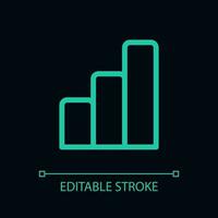 bar graphique pixel parfait Couleur linéaire ui icône pour foncé thème. Les données visualisation outil. contour isolé utilisateur interface pictogramme. interface graphique, ux conception pour nuit mode. modifiable accident vasculaire cérébral vecteur