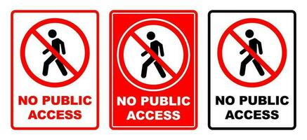 non Publique accès zone interdit sécurité signe imprimable interdiction symbole ensemble silhouette icône conception vecteur