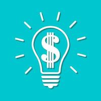 idée lumière ampoule Créatif en pensant concept pour affaires bleu dollar économique icône conception illustration vecteur
