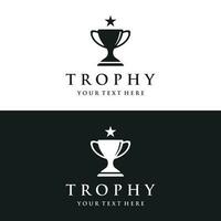 Créatif et unique trophée logo modèle conception. trophée logo pour sport tournoi championnat vecteur