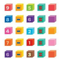 math exercice avec coloré cubes vecteur