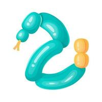 mignonne ballon jouet dans forme de serpent sur blanc Contexte. vecteur