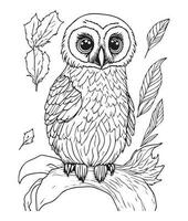 hibou coloration page. mignonne hibou coloration page pour des gamins et adultes. milieu contenu coloration page pour amazone kdp. coloration page de hibou. sauvage la vie coloration page vecteur