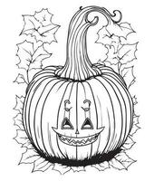 Halloween citrouille coloration pages. légume coloration page. citrouille ligne art. légume ligne art vecteur